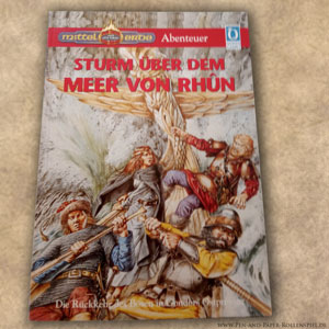 Cover des MERS-Abenteuers Sturm über dem Meer von Rhun – Schiff bei stürmischer See.