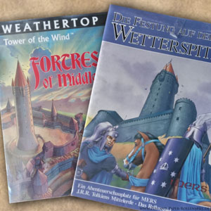 Coverillustrationen der MERS-Hefte 'Die Festung auf der Wetterspitze' beziehungsweise 'Weathertop of the Wind'