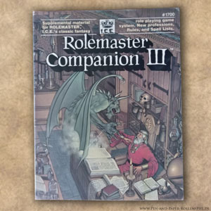 Es ist das Rolemaster Companion III aus meiner Büchersammlung abgebildet.
