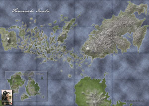 Das Poster zeigt mehrere hundert Inseln eines Archipels.
