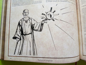 Die Abbildung aus dem Pen-and-Paper Buch zeigt einen NSC: den Hohepriester, der magische Fähigkeiten besitzt.