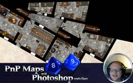 Screenshot aus einem YouTube-Video zur Erstellung von PnP-Karten in Photoshop am Beispiel eines Soldatenwaschbereichs der Burg Bärenfels